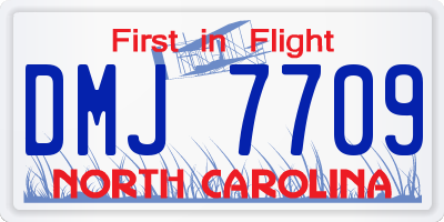 NC license plate DMJ7709
