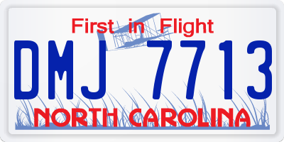 NC license plate DMJ7713