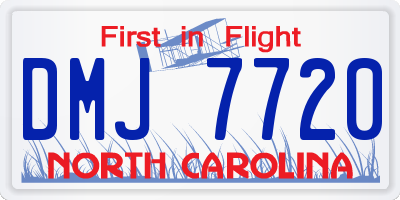 NC license plate DMJ7720