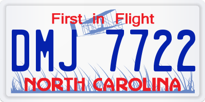 NC license plate DMJ7722