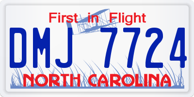 NC license plate DMJ7724