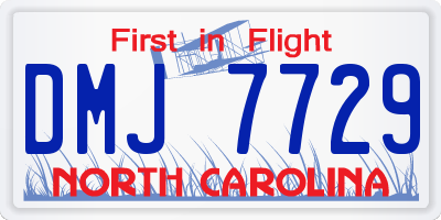 NC license plate DMJ7729