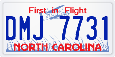 NC license plate DMJ7731