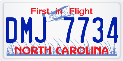 NC license plate DMJ7734
