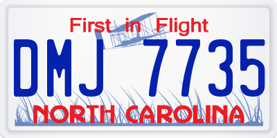 NC license plate DMJ7735