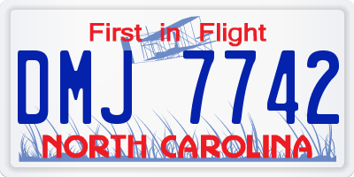 NC license plate DMJ7742