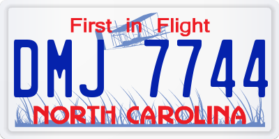 NC license plate DMJ7744