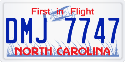 NC license plate DMJ7747