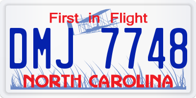 NC license plate DMJ7748