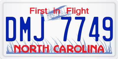 NC license plate DMJ7749