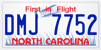 NC license plate DMJ7752