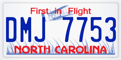 NC license plate DMJ7753