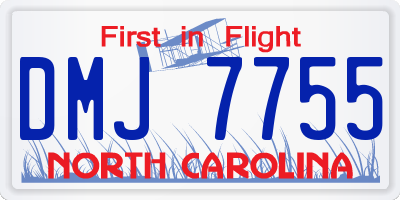 NC license plate DMJ7755