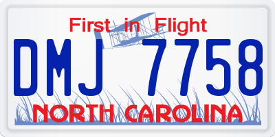 NC license plate DMJ7758