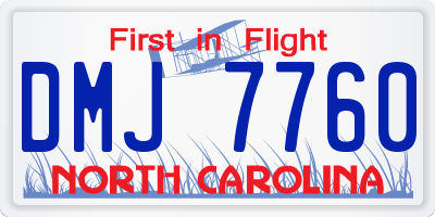 NC license plate DMJ7760