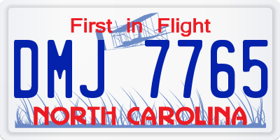 NC license plate DMJ7765