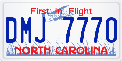 NC license plate DMJ7770