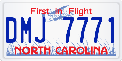 NC license plate DMJ7771