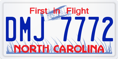 NC license plate DMJ7772