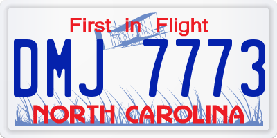 NC license plate DMJ7773