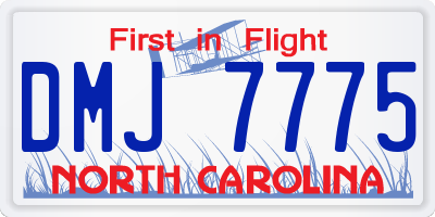 NC license plate DMJ7775