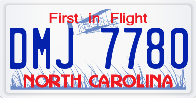 NC license plate DMJ7780