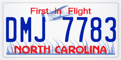NC license plate DMJ7783