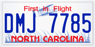 NC license plate DMJ7785