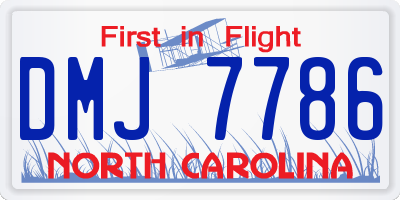 NC license plate DMJ7786