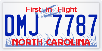NC license plate DMJ7787