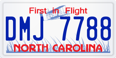 NC license plate DMJ7788