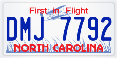 NC license plate DMJ7792
