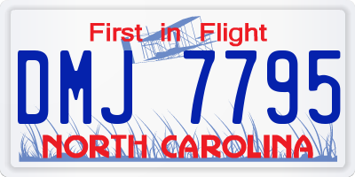 NC license plate DMJ7795