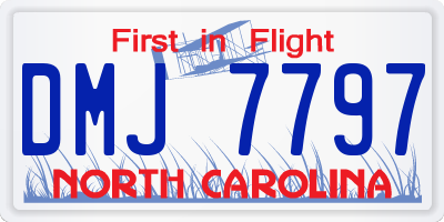 NC license plate DMJ7797