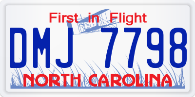 NC license plate DMJ7798