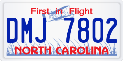 NC license plate DMJ7802