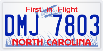 NC license plate DMJ7803
