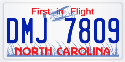NC license plate DMJ7809