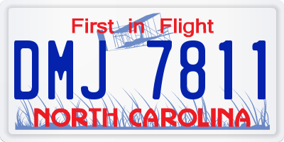 NC license plate DMJ7811