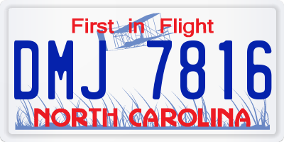 NC license plate DMJ7816