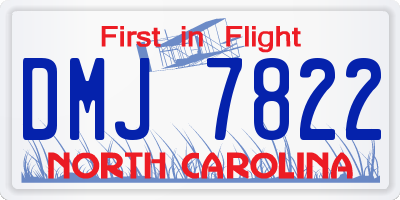NC license plate DMJ7822