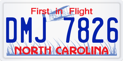 NC license plate DMJ7826