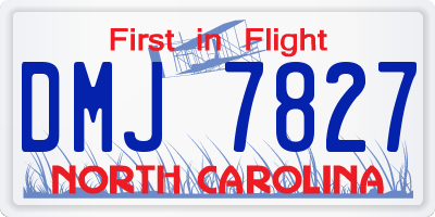 NC license plate DMJ7827