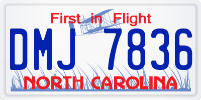 NC license plate DMJ7836