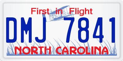 NC license plate DMJ7841