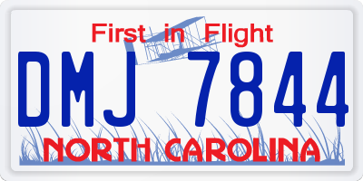 NC license plate DMJ7844