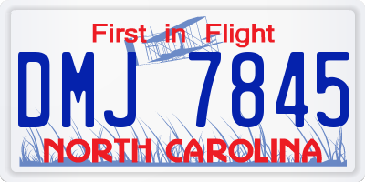 NC license plate DMJ7845