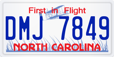 NC license plate DMJ7849