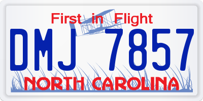 NC license plate DMJ7857