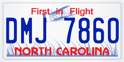 NC license plate DMJ7860